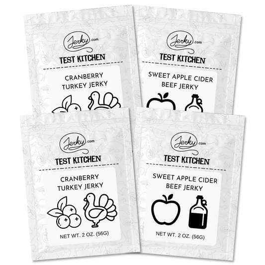 Seasonal Jerky 4-Pack - Sweet Apple Cider Beef & Cranberry Turkey by Jerky.com